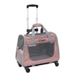 Cat Carrier With Wheels 2 Color Large Tote Trolley - Image 8