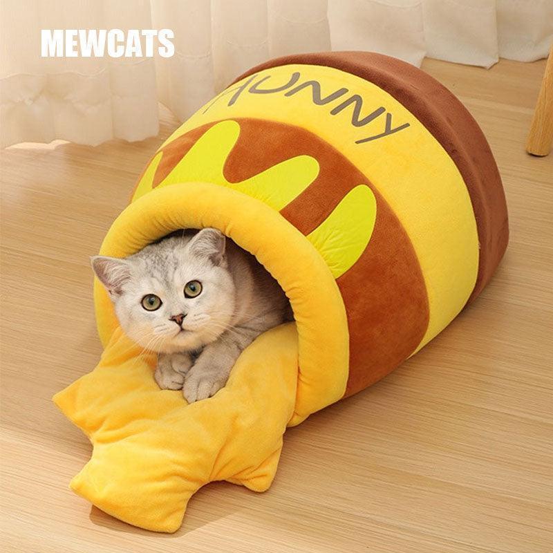 ac20929425a1993b13fe451f8ebf73b7c591f05e5351859ef4dbcc9b69e70562.jpg Honey Jar Cat Sleeping Bag Four Seasons Bed Cave - Image 1