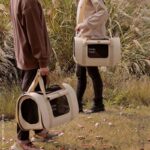Cat Carrier Bag Folded Tote Khaki Large Bag - Image 5