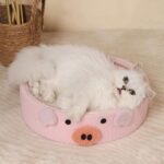 Cute Pig Cat Bed Round Scratching Pad - Image 3