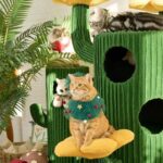Deluxe Large Cactus Solid Cat Tree Climbing Frame - Image 3