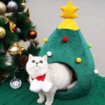 Christmas Tree Cat Bed House Green Cave - Image 3