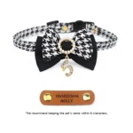 Classic Bow Cat Collar Black and White - Image 8