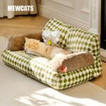New Large Retro Diamond Grid Cat Bed Couch Sofa