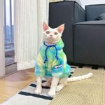 Gradient Sphynx Cat Clothes Warm Hooded Sweater - Image 12