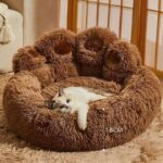 Green Monster Cat Sofa Fluffy Cat Bed Couch - Image 13