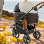 Three-wheeled Cat Carrier Rolling Stroller - Image 6