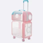 Macaroon Cat Trolley Carrier for Two Cats on Wheels - Image 3