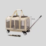 Expandable Large Cat Carrier Bag With Wheels Trolley - Image 8