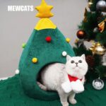 Christmas Tree Cat Bed House Green Cave