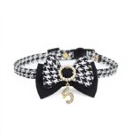 Classic Bow Cat Collar Black and White - Image 5