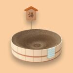 Japanese Style Hot Spring Pool Cute Cat Bed Scratch Pad - Image 9