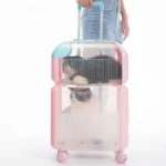 Macaroon Cat Trolley Carrier for Two Cats on Wheels - Image 5