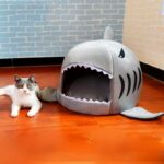 Grey Shark Cat Bed Sponge Pet Cave - Image 7