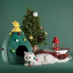Christmas Tree Cat Bed House Green Cave - Image 6