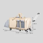 Expandable Large Cat Carrier Bag With Wheels Trolley - Image 16