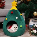 Christmas Tree Cat Bed House Green Cave - Image 5